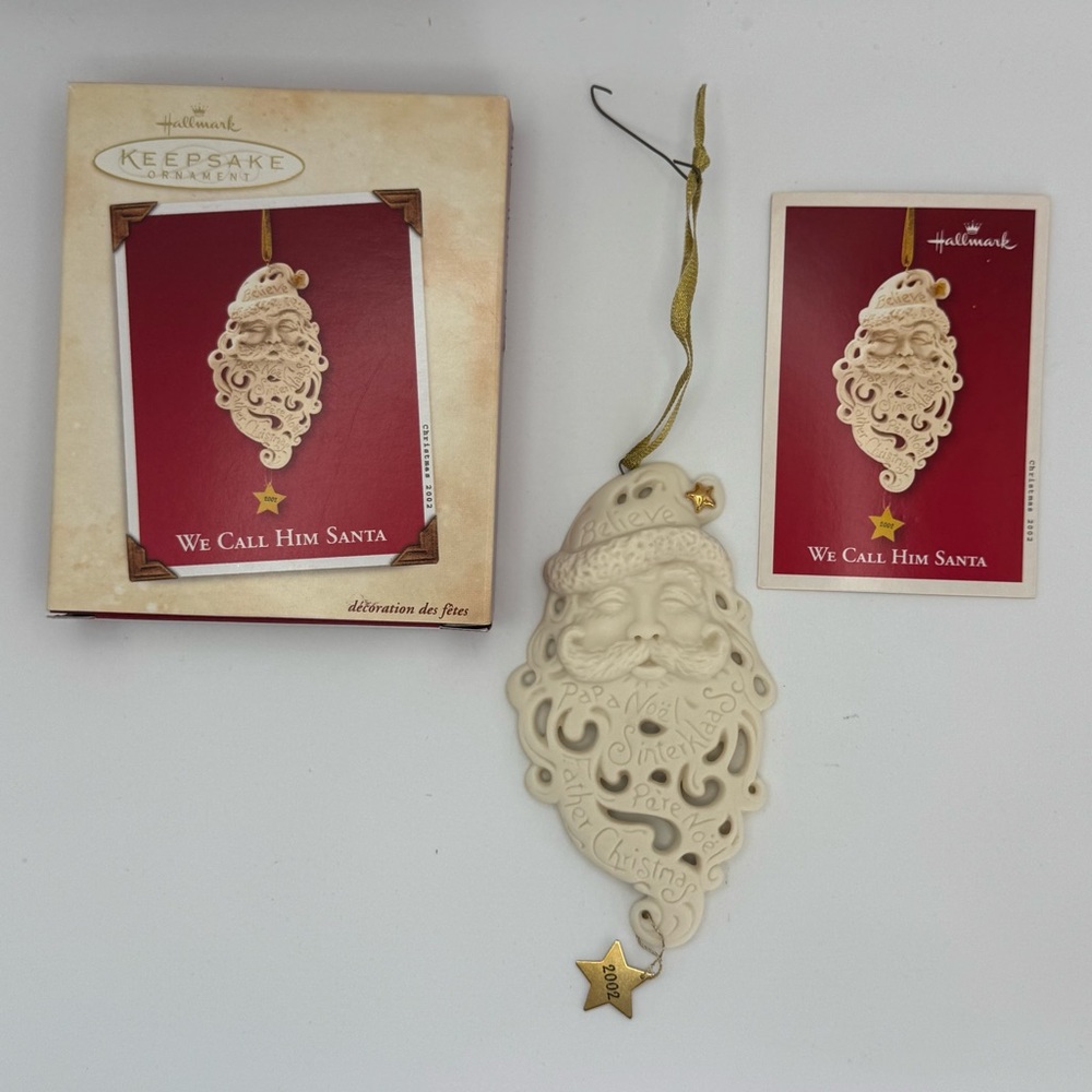 Hallmark Keepsake Ornament
“We Call Him Santa” · 2002 · Bisque Porcelain